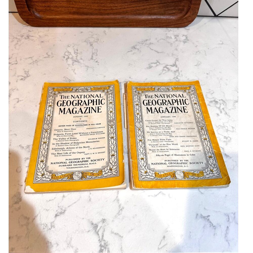The National Geographic Magazine January 1932 & 1948 ephemera history nostalgia